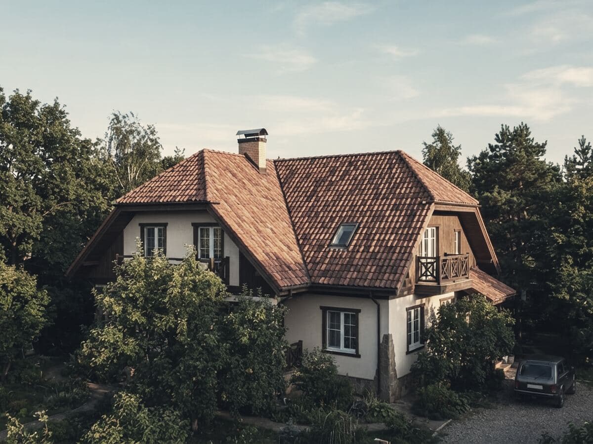 Керамическая черепица, Пятигорск — 190 м². Усиление стропильной системы под вес керамики, вентилируемый контур.